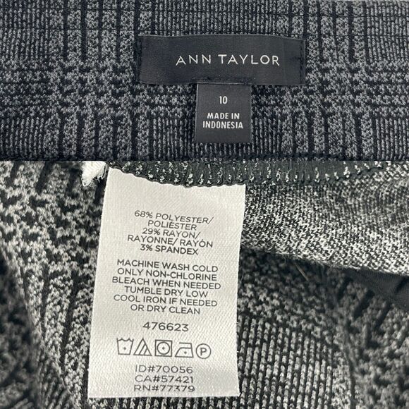 Ann Taylor Womens Pants Size 10 Gray Glen Check Plaid Side Zip Leggings - Picture 6 of 9